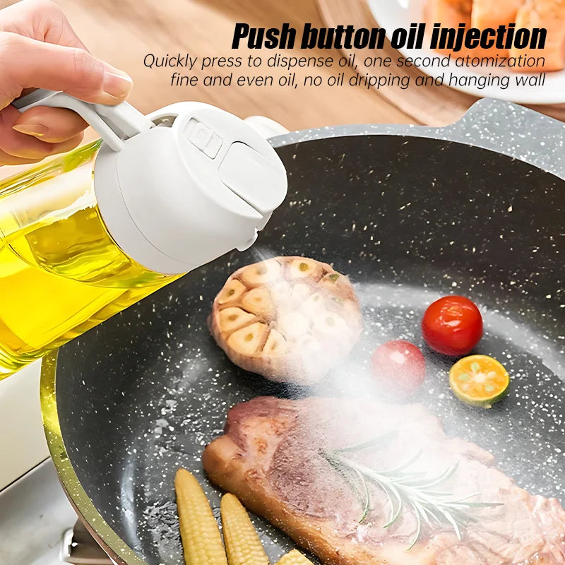 2-in-1 500ml Glass Oil Sprayer Bottle & Dispenser for Kitchen