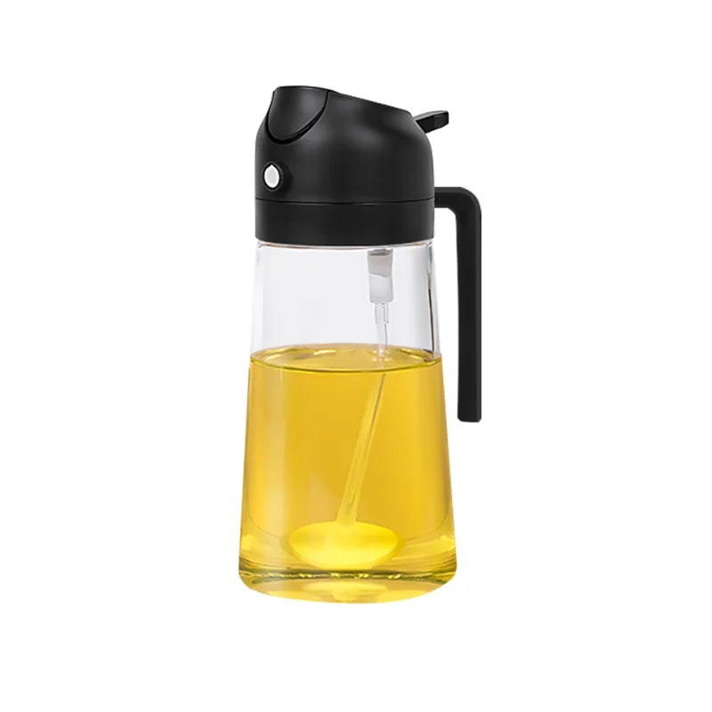 2-in-1 500ml Glass Oil Sprayer Bottle & Dispenser for Kitchen