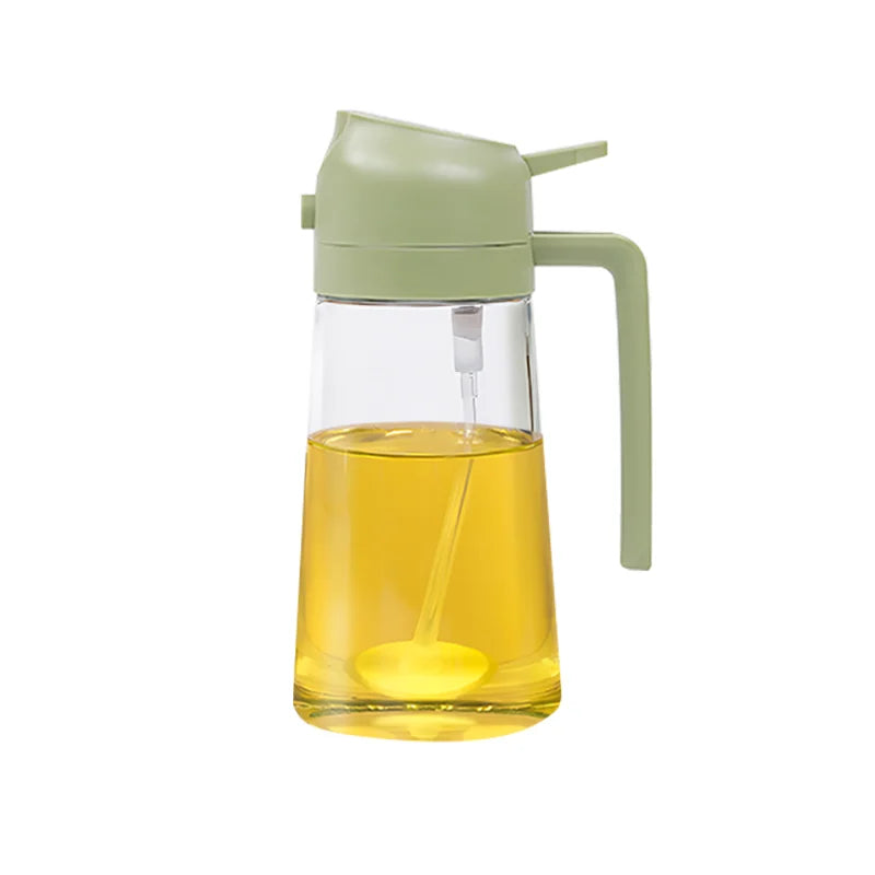 2-in-1 500ml Glass Oil Sprayer Bottle & Dispenser for Kitchen