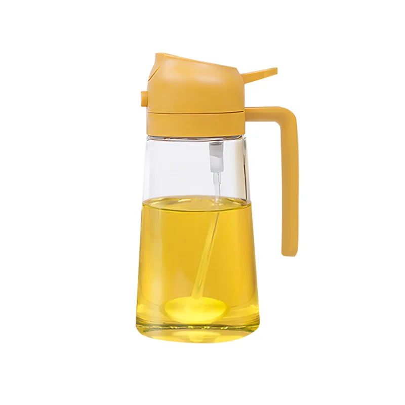 2-in-1 500ml Glass Oil Sprayer Bottle & Dispenser for Kitchen